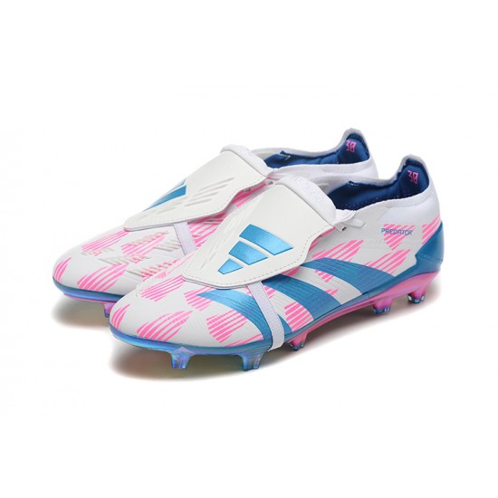 Cheap Adidas Predator Elite Tongue FG Soccer Shoes Pink Beige Ltblue Sale