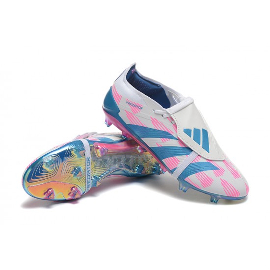 Cheap Adidas Predator Elite Tongue FG Soccer Shoes Pink Beige Ltblue Sale