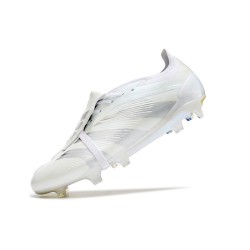 Adidas Predator Elite Tongue FG White Grey Low Soccer Shoes