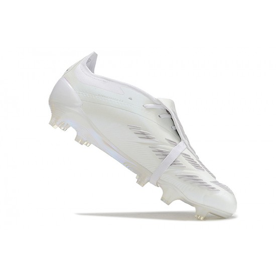 Cheap Adidas Predator Elite Tongue FG White Grey Low Soccer Shoes Sale