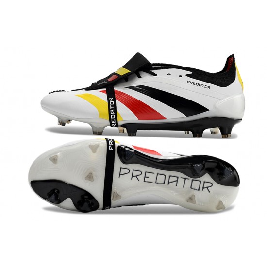 Cheap Adidas Predator Elite Tongue FG White Black Red Yellow Low Soccer Shoes Sale