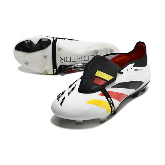 Cheap Adidas Predator Elite Tongue FG White Black Red Yellow Low Soccer Shoes Sale