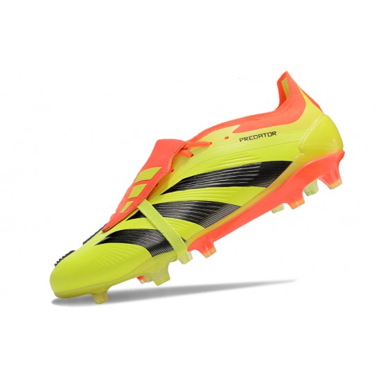 Cheap Adidas Predator Elite Tongue FG Yellow Black Orange Low Soccer Shoes Sale