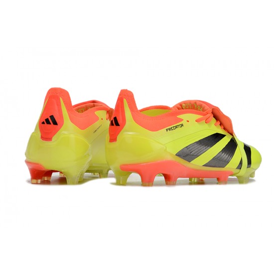 Cheap Adidas Predator Elite Tongue FG Yellow Black Orange Low Soccer Shoes Sale