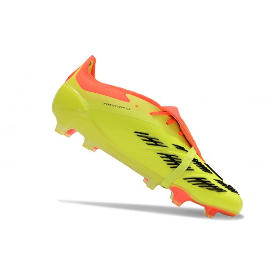 Cheap Adidas Predator Elite Tongue FG Yellow Black Orange Low Soccer Shoes Sale