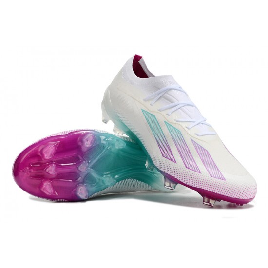 Cheap Adidas X 23 Crazyfast.1 FG  Soccer Shoes Beige White Purple Sale