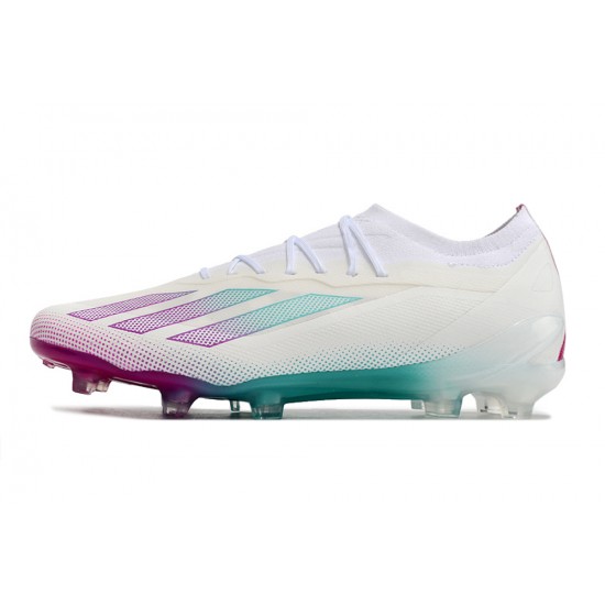 Cheap Adidas X 23 Crazyfast.1 FG  Soccer Shoes Beige White Purple Sale