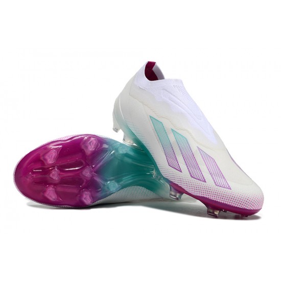 Cheap Adidas X 23 Crazyfast.1 Messi FG Boost Soccer Shoes Beige White Purple Sale