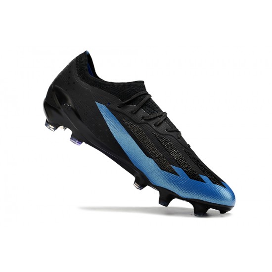 Cheap Adidas X Crazyfast1 SG Black Blue Low Soccer Shoes Sale