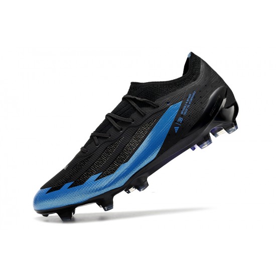 Cheap Adidas X Crazyfast1 SG Black Blue Low Soccer Shoes Sale