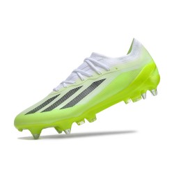 Adidas X Crazyfast1 SG Green White Black Low Soccer Shoes