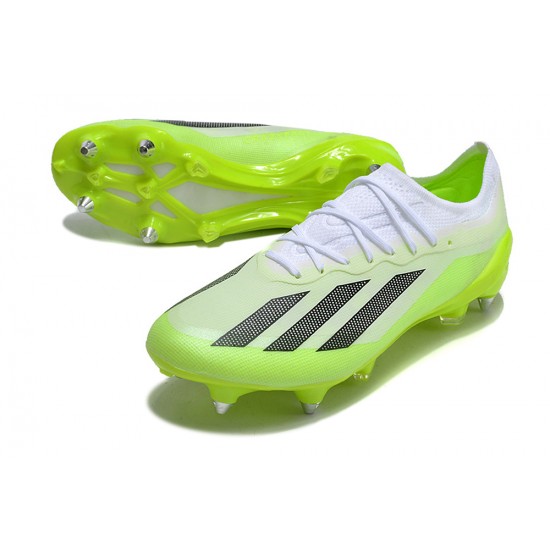 Cheap Adidas X Crazyfast1 SG Green White Black Low Soccer Shoes Sale