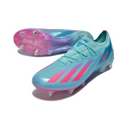 Adidas X Crazyfast1 SG Ltblue Pink Low Soccer Shoes