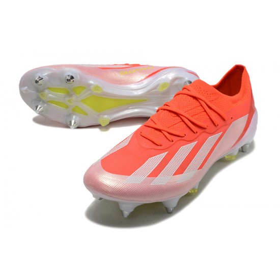 Cheap Adidas X Crazyfast1 SG Silver Orange Yellow Low Soccer Shoes Sale