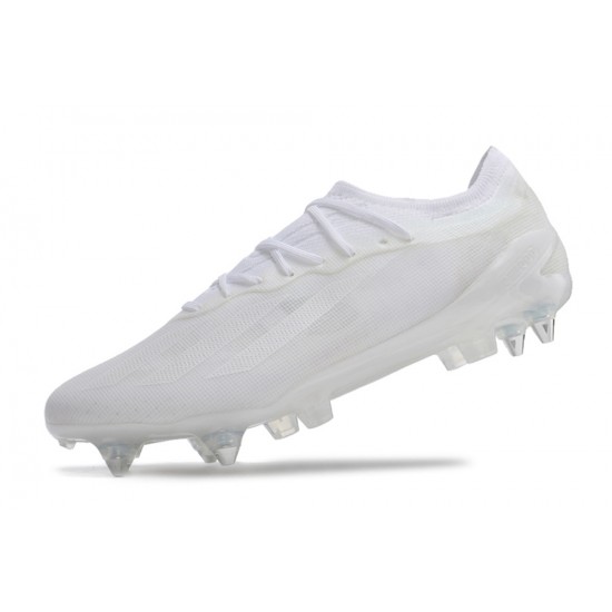 Cheap Adidas X Crazyfast1 SG White Silver Low Soccer Shoes Sale