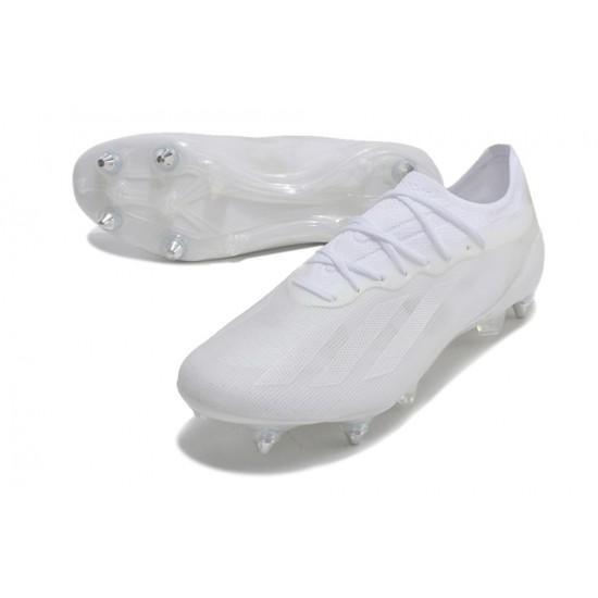 Cheap Adidas X Crazyfast1 SG White Silver Low Soccer Shoes Sale