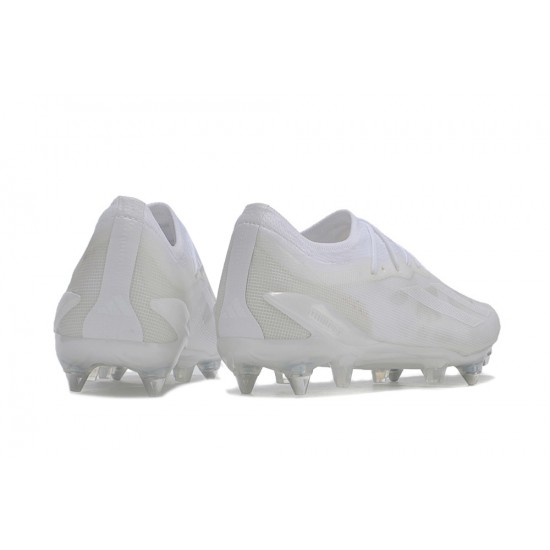 Cheap Adidas X Crazyfast1 SG White Silver Low Soccer Shoes Sale