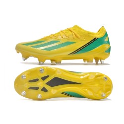 Adidas X Crazyfast1 SG Yellow Blue Black Green Low Soccer Shoes