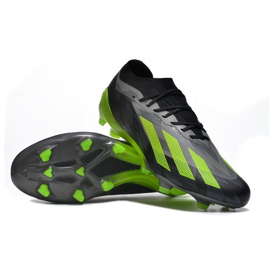 Cheap Adidas x23crazyfast.1 FG Low Soccer Shoes Black Green Sale