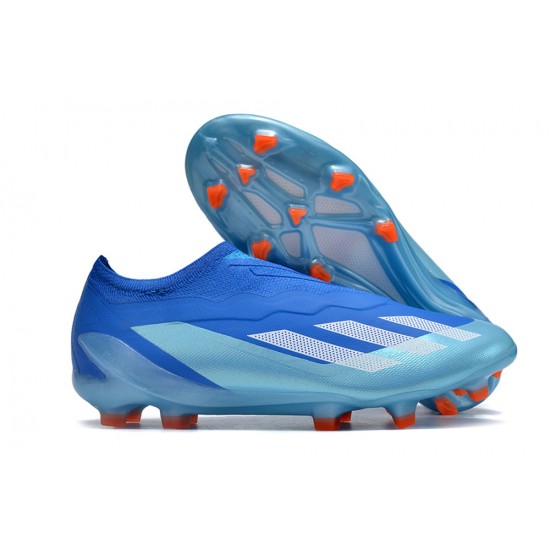 Cheap Adidas x23crazyfast.1 FG Low Soccer Shoes Blue Silver Orange Sale