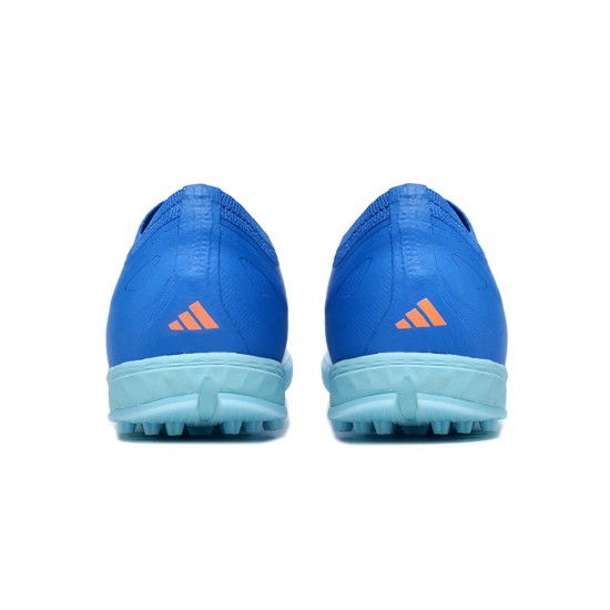 Cheap Adidas x23crazyfast.1 TF Low Soccer Shoes Blue Silver Orange Sale