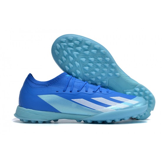 Cheap Adidas x23crazyfast.1 TF Low Soccer Shoes Blue Silver Orange Sale