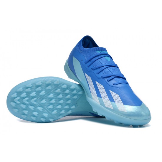 Cheap Adidas x23crazyfast.1 TF Low Soccer Shoes Blue Silver Orange Sale