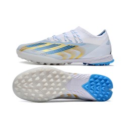 Adidas x23crazyfast.1 TF Low Soccer Shoes White Blue Gold