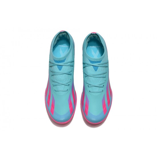 Cheap Adidas x23crazyfast.1 TF Soccer Shoes Pink Ltblue Sale