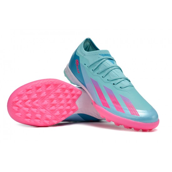 Cheap Adidas x23crazyfast.1 TF Soccer Shoes Pink Ltblue Sale