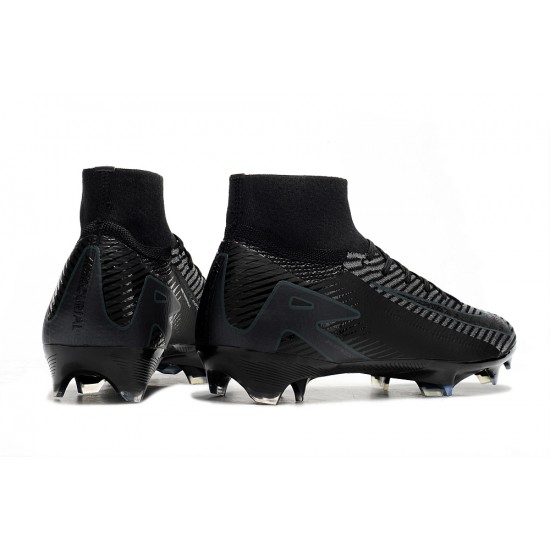 Cheap Nike Air Zoom Mercurial Superfly 10 Elite FG Black Grey High Top Soccer Shoes Sale