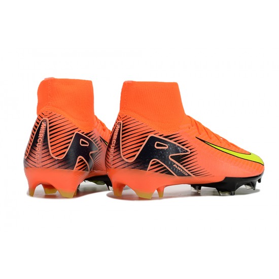 Cheap Nike Air Zoom Mercurial Superfly 10 Elite FG Orange Yellow Black Soccer Shoes Sale