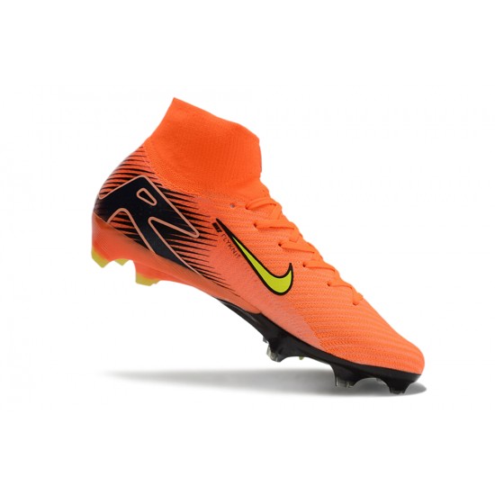 Cheap Nike Air Zoom Mercurial Superfly 10 Elite FG Orange Yellow Black Soccer Shoes Sale