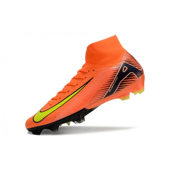 Cheap Nike Air Zoom Mercurial Superfly 10 Elite FG Orange Yellow Black Soccer Shoes Sale