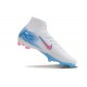 Cheap Nike Air Zoom Mercurial Superfly 10 Elite FG White Pink Ltblue High Top Soccer Shoes Sale