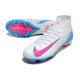 Cheap Nike Air Zoom Mercurial Superfly 10 Elite FG White Pink Ltblue High Top Soccer Shoes Sale