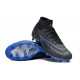 Cheap Nike Air Zoom Mercurial Superfly 9 Elite AG High Top Soccer Shoes Black Blue White Sale