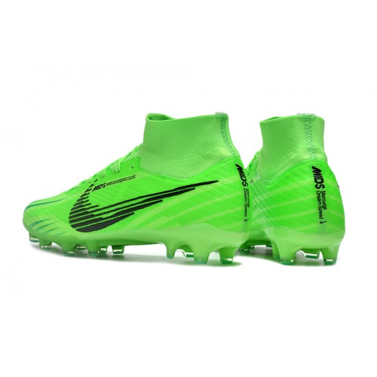 Cheap Nike Air Zoom Mercurial Superfly 9 Elite AG High Top Soccer Shoes Green Black Sale