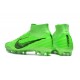 Cheap Nike Air Zoom Mercurial Superfly 9 Elite AG High Top Soccer Shoes Green Black Sale