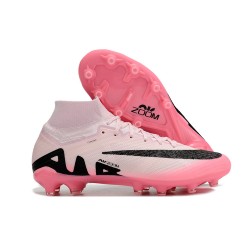 Nike Air Zoom Mercurial Superfly 9 Elite AG High Top Soccer Shoes Pink White Black 