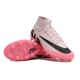 Cheap Nike Air Zoom Mercurial Superfly 9 Elite AG High Top Soccer Shoes Pink White Black Sale