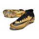 Cheap Nike Air Zoom Mercurial Superfly 9 Elite FG High Top Soccer Shoes Gold Black Sale