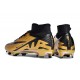 Cheap Nike Air Zoom Mercurial Superfly 9 Elite FG High Top Soccer Shoes Gold Black Sale