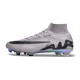 Cheap Nike Air Zoom Mercurial Superfly 9 Elite FG High Top Soccer Shoes Grey Black Sale