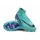 Cheap Nike Air Zoom Mercurial Superfly 9 Elite FG High Top Soccer Shoes Ltblue Purple Sale