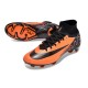 Cheap Nike Air Zoom Mercurial Superfly 9 Elite FG High Top Soccer Shoes Orange Black Sale