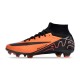 Cheap Nike Air Zoom Mercurial Superfly 9 Elite FG High Top Soccer Shoes Orange Black Sale