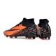 Cheap Nike Air Zoom Mercurial Superfly 9 Elite FG High Top Soccer Shoes Orange Black Sale