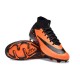 Cheap Nike Air Zoom Mercurial Superfly 9 Elite FG High Top Soccer Shoes Orange Black Sale