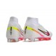 Cheap Nike Air Zoom Mercurial Superfly 9 Elite FG High Top Soccer Shoes White Black Red Sale